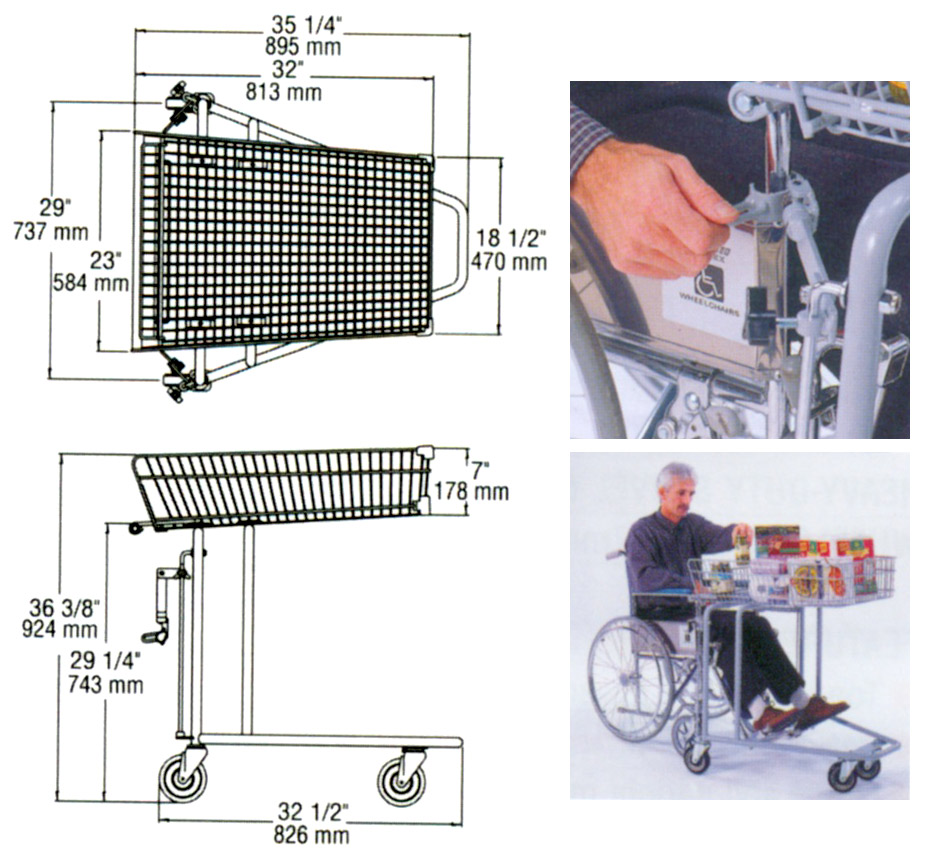 dimension shopping cart wheelchair
