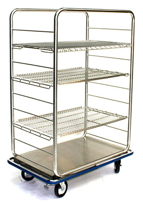 open case cart stainless steel